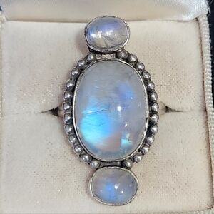 Elegant Silver Moonstone Ring